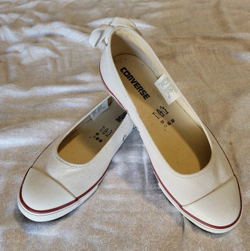 Converse White Canvas Ballet Shoes